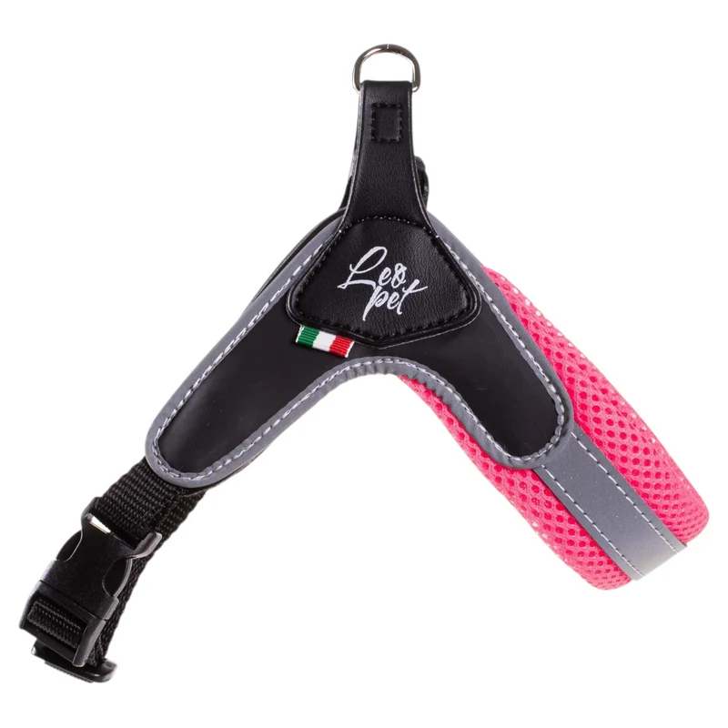LEOPET Pettorina PVC Mesh Regolabile Rosa