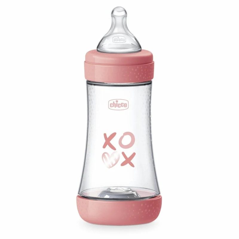 Chicco Biberon Neonato Perfect 5 Biberon Rosa Flusso Medio 240 ml 2Mesi+