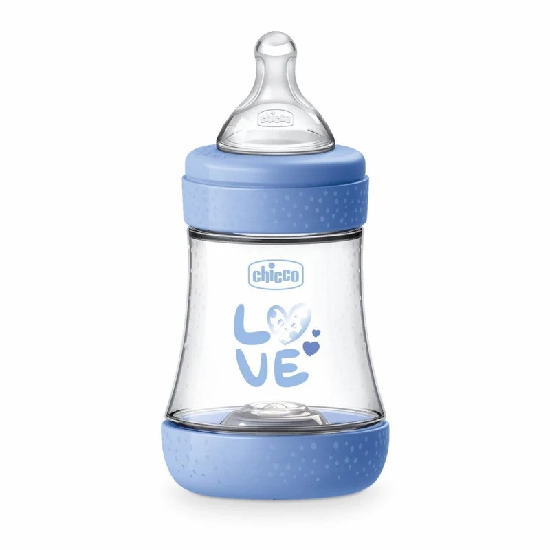 Chicco Biberon Neonato Perfect 5 Biberon Azzurro Flusso Lento 150 ml 0Mesi+