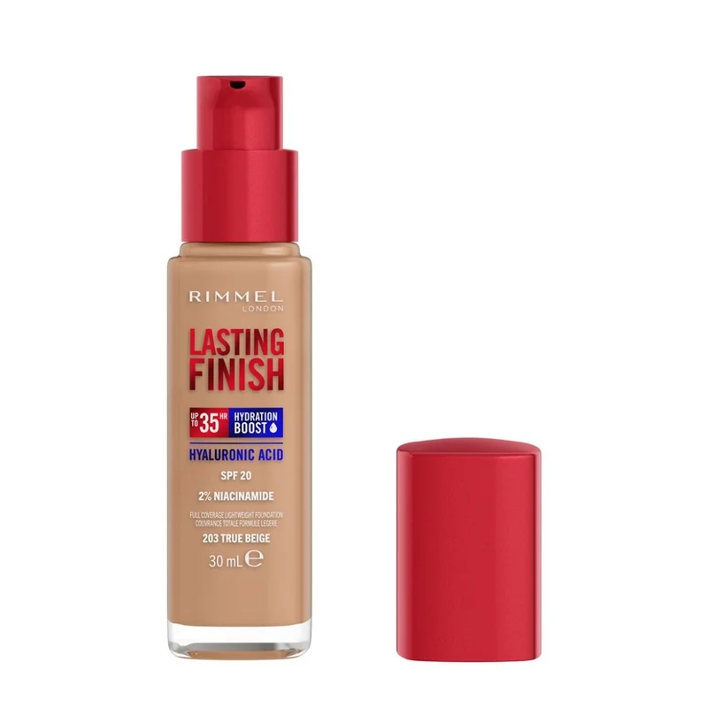 Rimmel Fondotinta Lasting Finish 35h Con Acido Ialuronico 203 True Beige 30ml