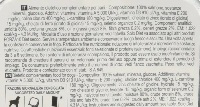 Forza10 Cane Solo Diet Salmone 100g