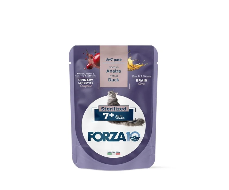 Forza10 BotaniCat Sterilised 7+ Anatra Soft Pate 80g - Umido Gatto