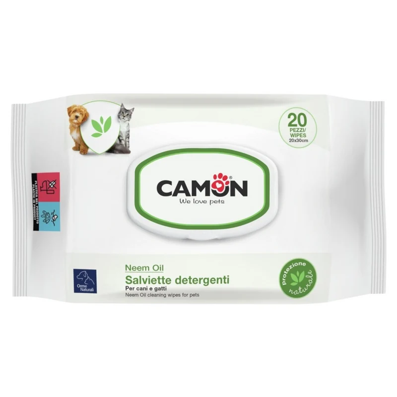 CAMON Salviette Detergenti Olio di Neem 20pz