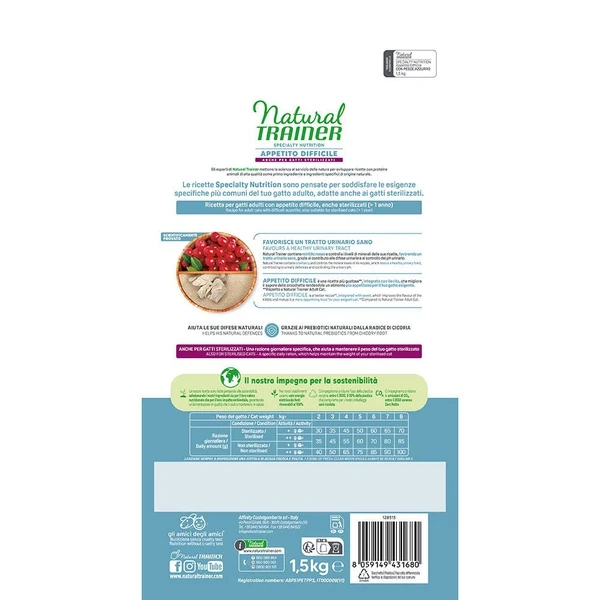 Natural Trainer Specialty Nutrition Appetito Difficile Con Pesce Azzurro Gatto 1,5kg