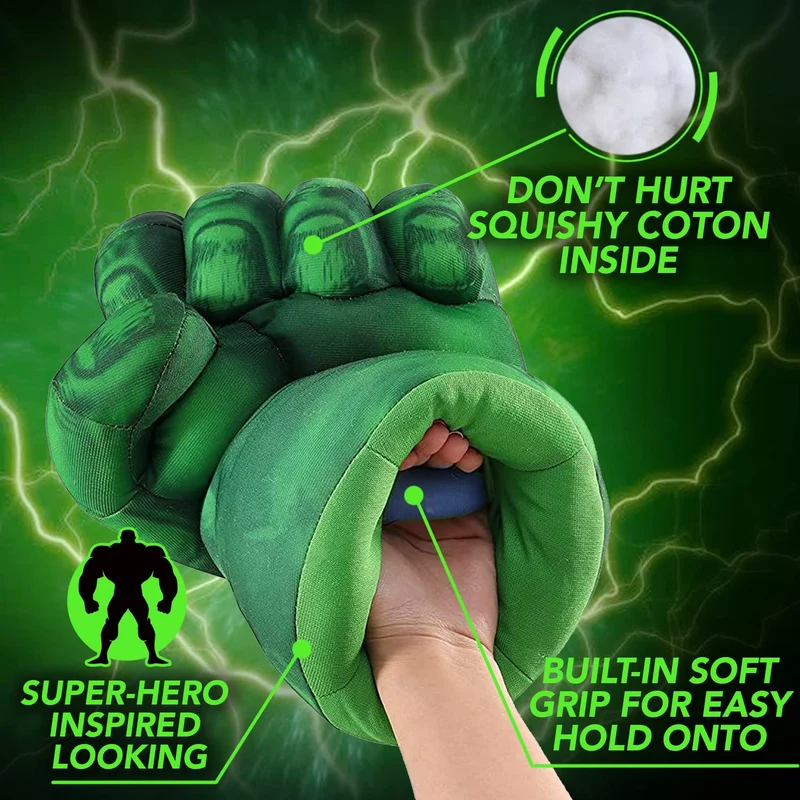 Guanti da Boxe giganti di Hulk | Supereroi | Giocattoli per Bambini | Pugno di Schiuma con Cinghie | Cosplay | Giochi | Halloween | Travestimento | Costume | OriginalCup®
