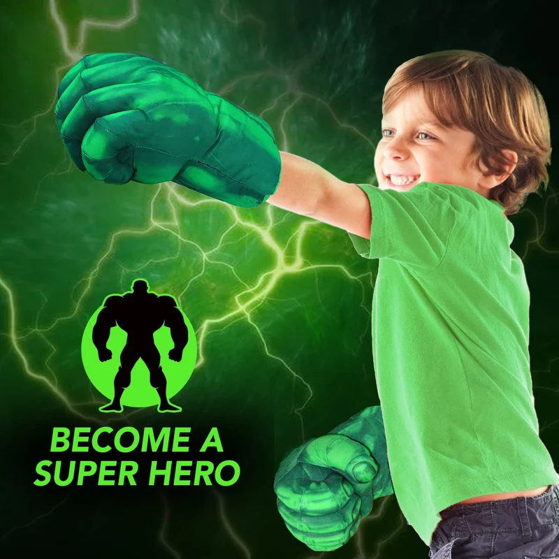 Guanti da Boxe giganti di Hulk | Supereroi | Giocattoli per Bambini | Pugno di Schiuma con Cinghie | Cosplay | Giochi | Halloween | Travestimento | Costume | OriginalCup®