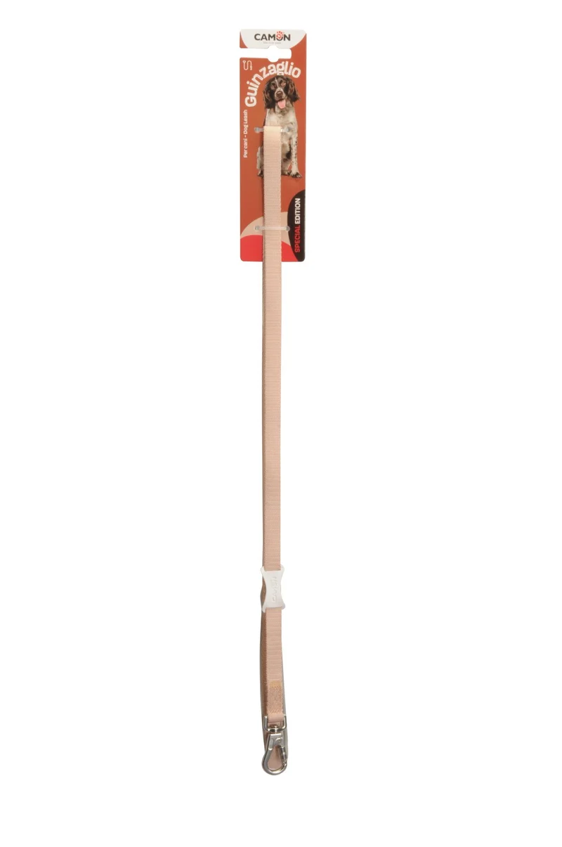 Camon Guinzaglio Regolabile Bicolore Crema Avorio Cane 15x350~500mm