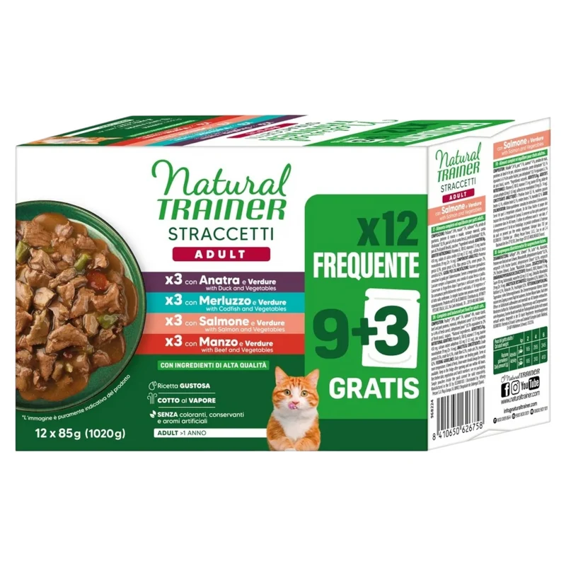 TRAINER Gatto Multipack Straccetti Adult Anatra Mix 9+3pz