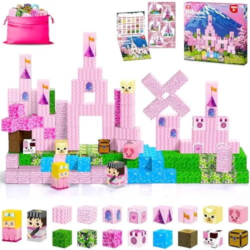 ECHOBUY Costruzioni Magnetiche, 100 Pezzi Giochi Cubi Magnetici, Blocchi Magnetic per Bambini Magnetic Building Blocks dai 3+ Giocattoli Montessori STEM Regali per Ragazzi e Ragazze