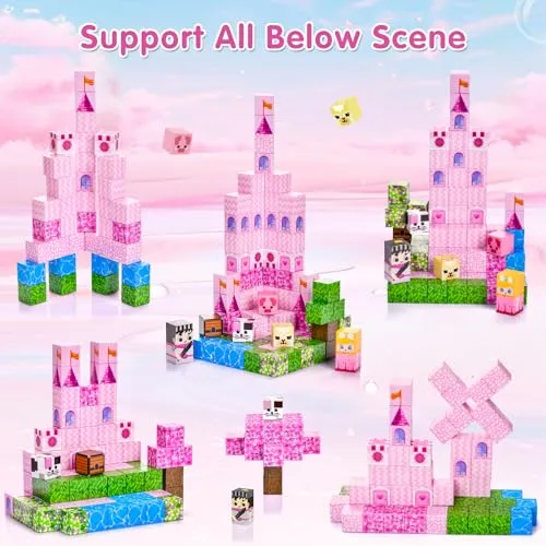ECHOBUY Costruzioni Magnetiche, 100 Pezzi Giochi Cubi Magnetici, Blocchi Magnetic per Bambini Magnetic Building Blocks dai 3+ Giocattoli Montessori STEM Regali per Ragazzi e Ragazze