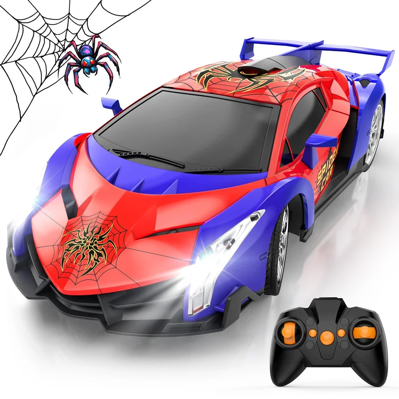 Macchina Telecomandata per Bambini 3 4 5 6 7 8 9+ Anni, 2.4Ghz Macchina Radiocomandata 15KM/h Veloci Auto RC Drift Car con Luci Spider Giocattolo Giochi Interno All'Aperto Regalo Bambino Maschio