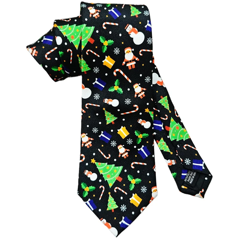 NEONSKY Cravatta di Natale Uomo Design Originale da Annodare, Motivi Natalizi Babbo Natale Albero Regali, Cravatta Classica Elegante per Festa Natale, Regalo Uomo Donna Accessorio Natalizio