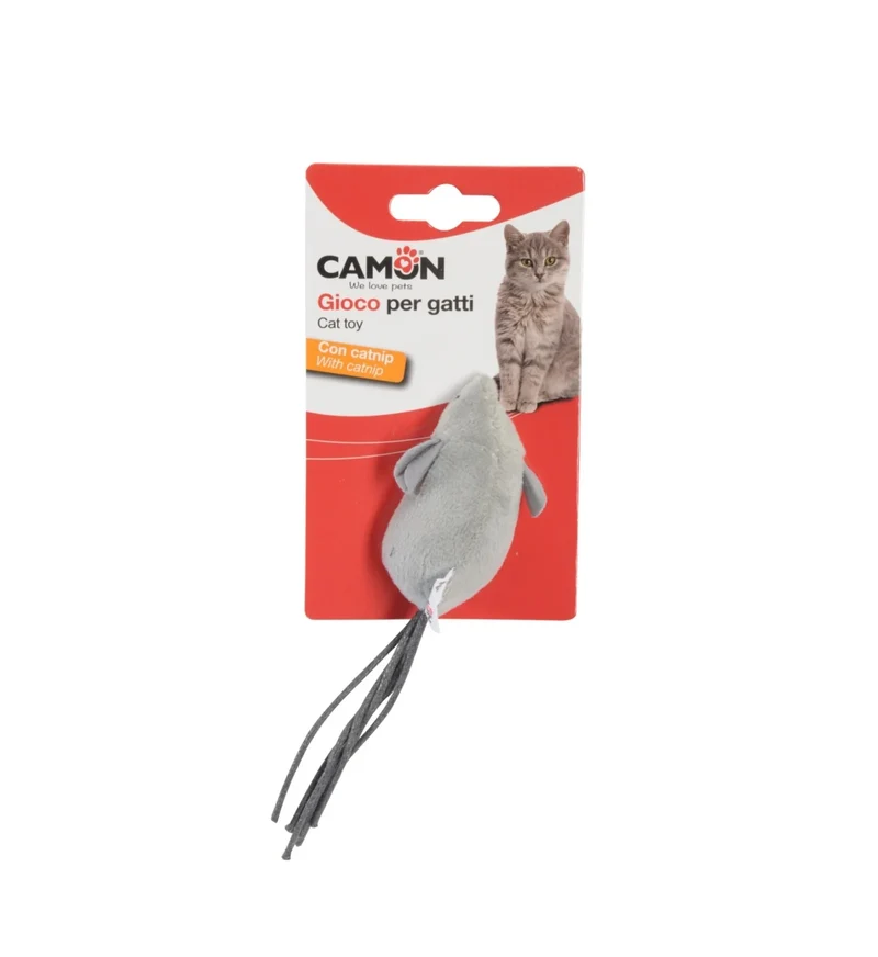 Camon Gioco per Gatti Testa di Topino con Inserto in Corda e Catnip