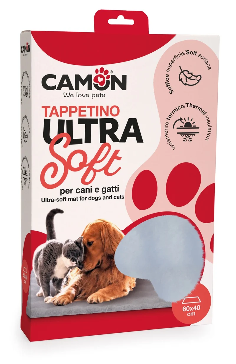 Camon Tappetino ULTRA soft per Cani e Gatti Light Grey 60x90cm