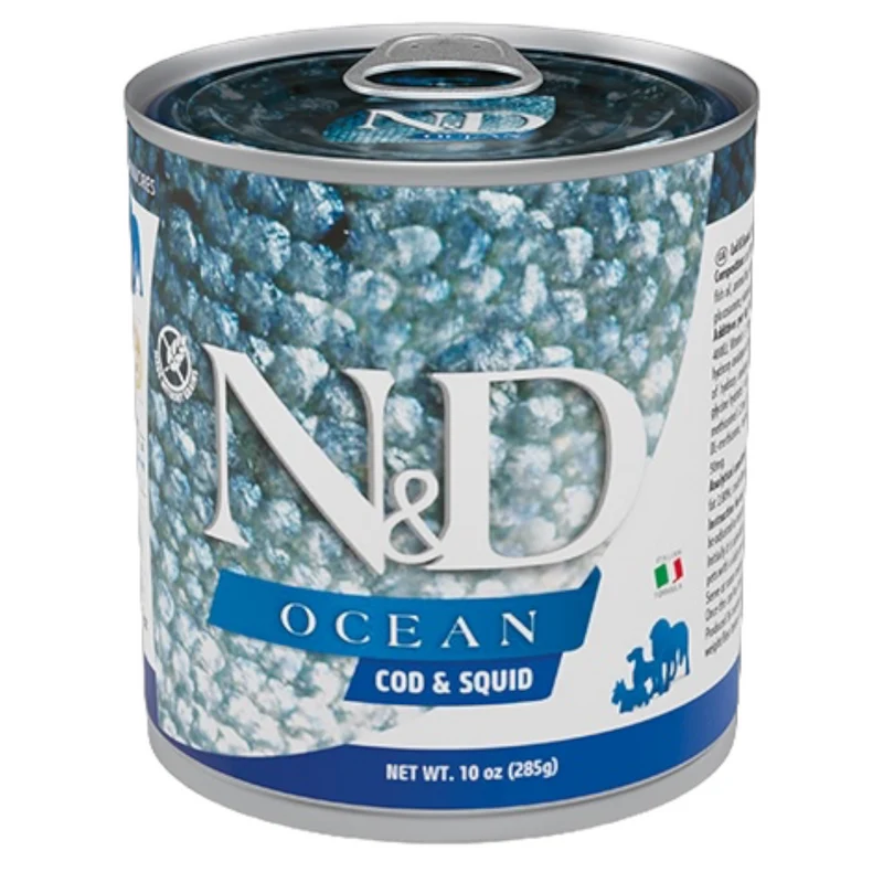 FARMINA N&D Cane Ocean Adult - Merluzzo e Calamaro 6x285gr