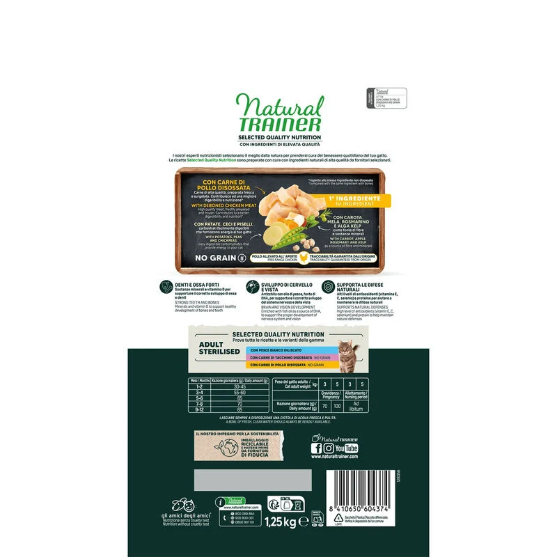 Natural Trainer Kitten Pollo Disossato Gatto 1,25kg