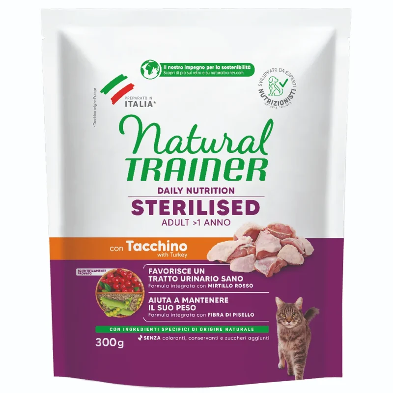 Natural Trainer Natural S Q Gatto No Grain Sterilised Turkey 1,25kg Tacchino
