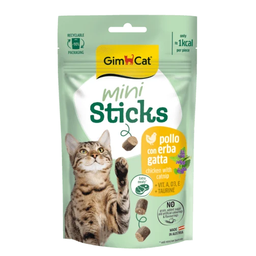 Gimcat Mini Sticks Con Pollo Ed Erba Gatta 50 G