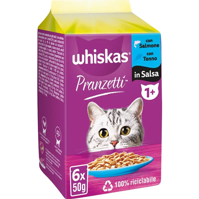 Whiskas Pranzetti Pesce Gatto 6x50g