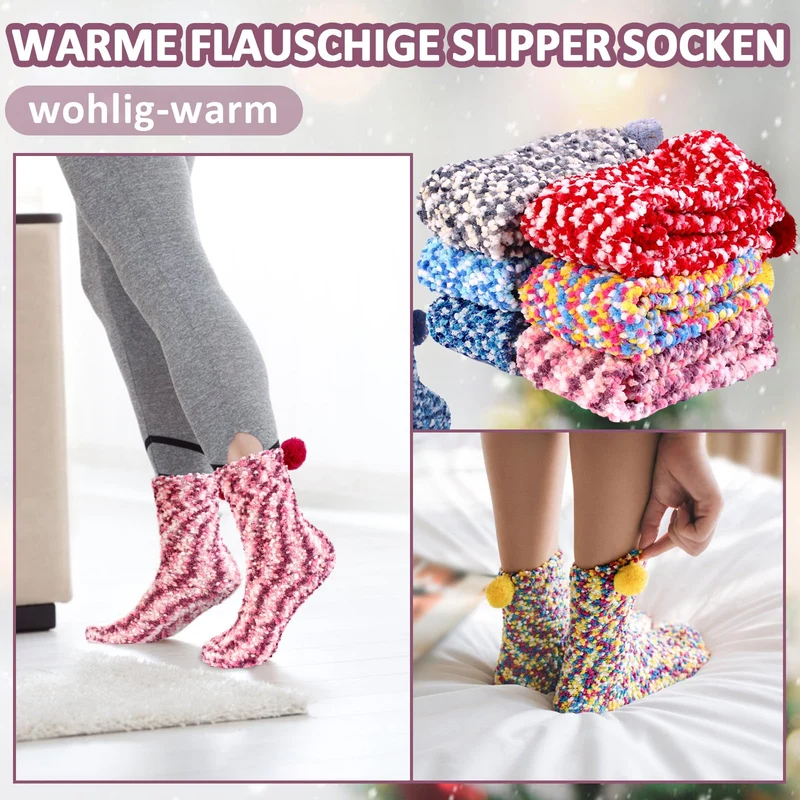 6 Paia Calzini Morbidi Donna Natale Divertenti - Idee Regalo Comodi Caldi Invernali Cupcake Soffici Colorati per Casa - Regali per Ragazze Amica Sorella Mamma