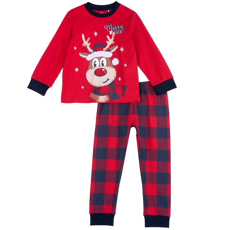 Chicco Pigiami in Cotone - Natale Bambino e Ragazzo/Bambina e Ragazza, Rosso (2), 4 Anni, Designed in Italy