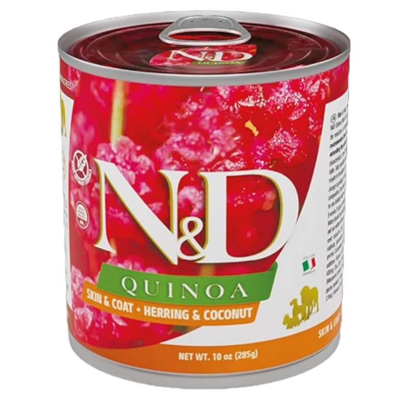 FARMINA N&D Cane Quinoa Skin&Coat - Aringa e Cocco 6x285gr