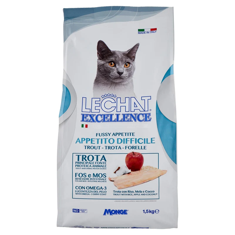 Lechat Excellence Gatto Adulto Appetito Difficile Trota 1,5 Kg