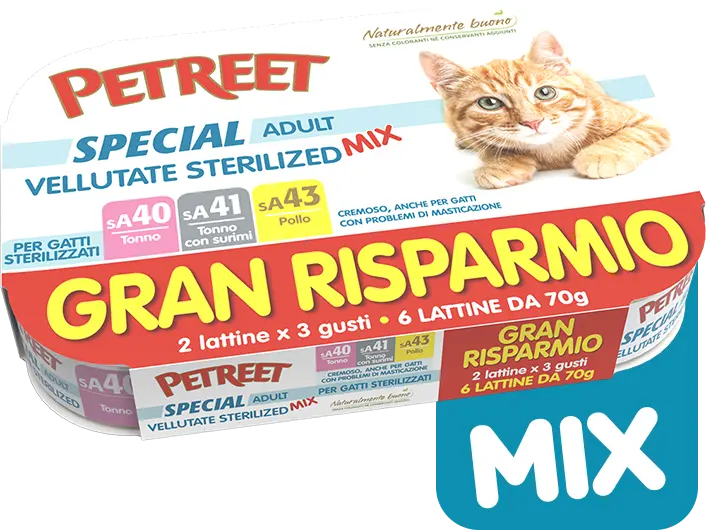 Petreet Sa40-Sa41-Sa43 Vellutata Sterilised 6x70g Gatto