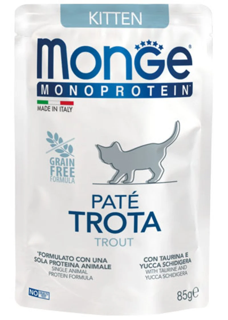 Monge Monoprotein Paté Trota Kitten Gatto 85 G