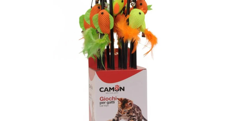 Camon Cannetta Con Uccellino E Campanellino Per Gatto 48 Cm 48 Cm