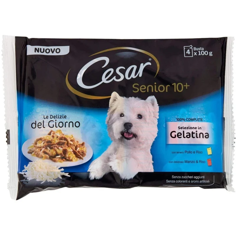 Cesar Senior +10 In Gelatina Cane 4 X 100 G