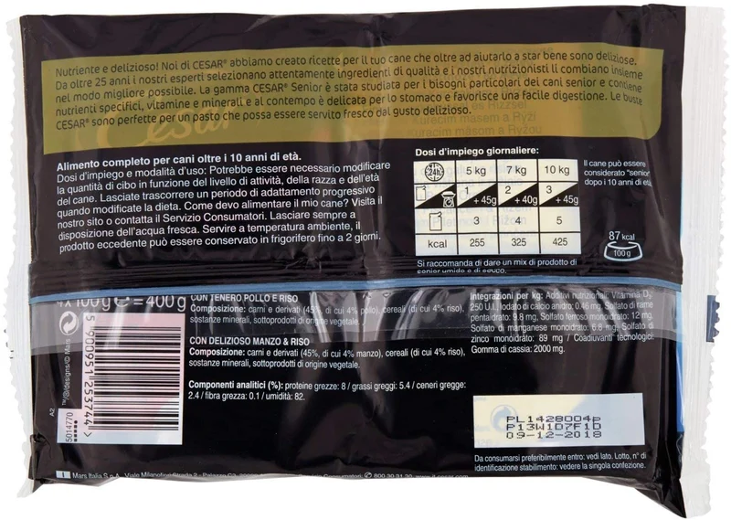 Cesar Senior +10 In Gelatina Cane 4 X 100 G