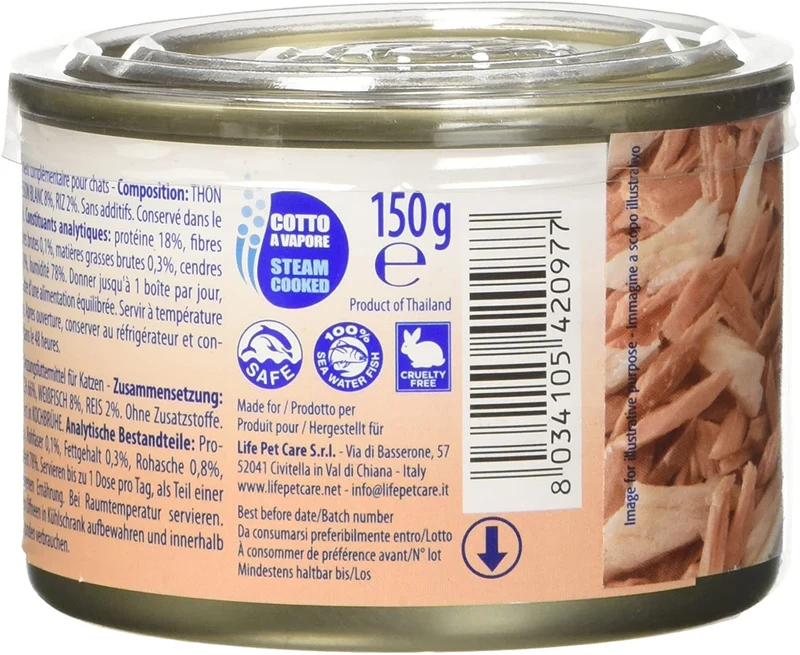 Life Le Ricette Natural Tonno Pesce Bianco Gatto 150 G