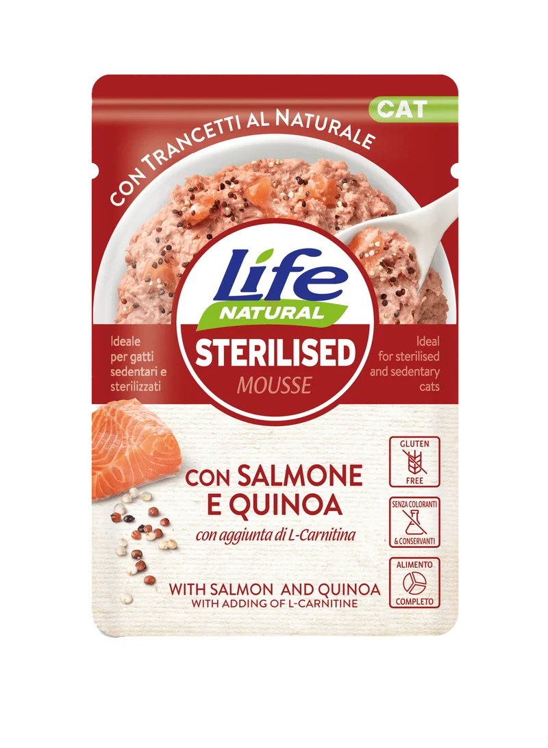 Life Natural Sterilised Salmone E Quinoa Mousse Gatto 70 G