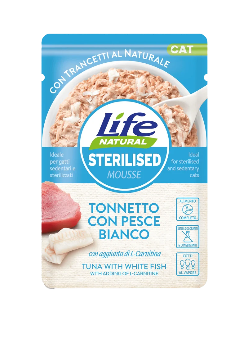 Life Sterilised Tonnetto Con Pesce Bianco Gatto 70 G