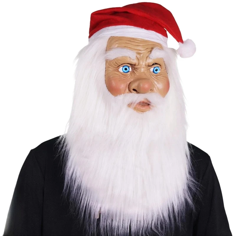 Funjoyz Maschera da Natale,Maschera di Babboos Natale,Maschera Natalizia in Lattice,Maschera Per Natale Adulto Feste In Cosplay Maschera Carnevale