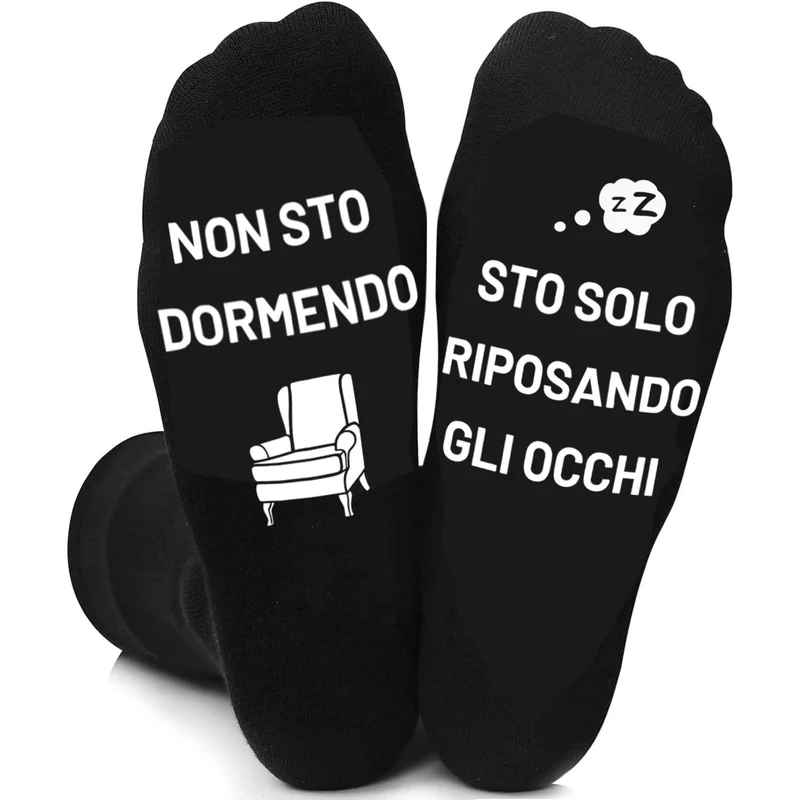 AONVEKI Calzini Uomo Divertenti 43-46, Regalo Natale e Compleanno per Papà, Nonno, Lui, Fidanzato