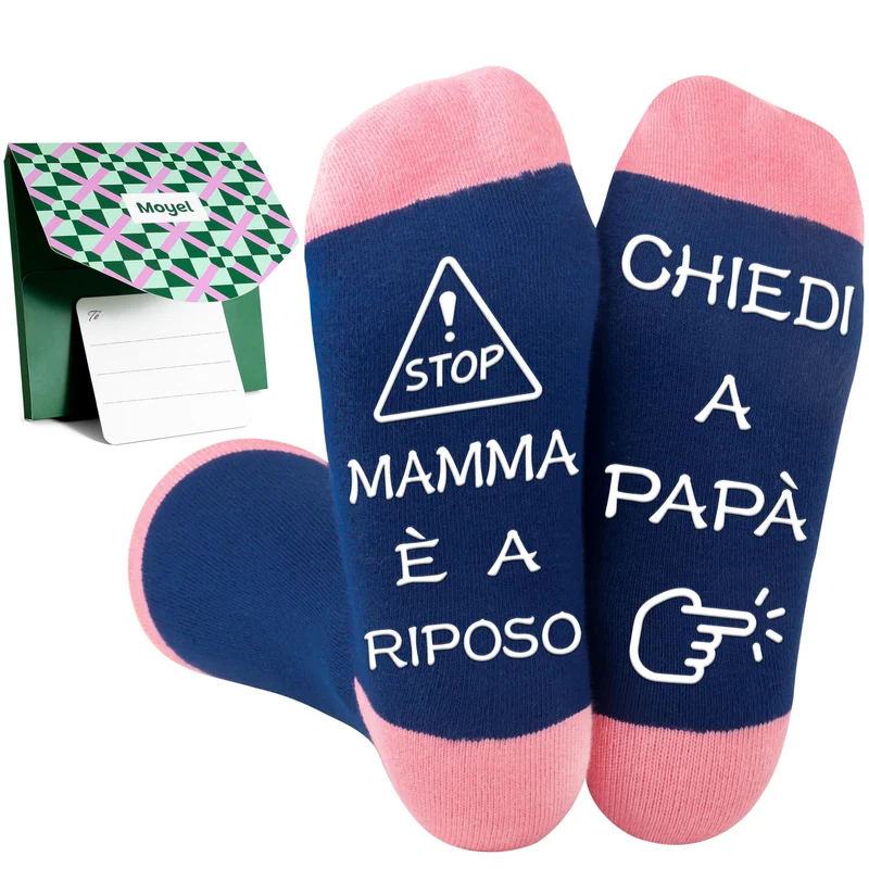 Moyel Regalo Mamma Natale Calzini Divertenti Donne 39-42 Regali per Mamma Compleanno Dai Figli e Figlia Idee Regalo Donna Compleanno Amica Regalo per Donna Festa Della Mamma Idee Regali