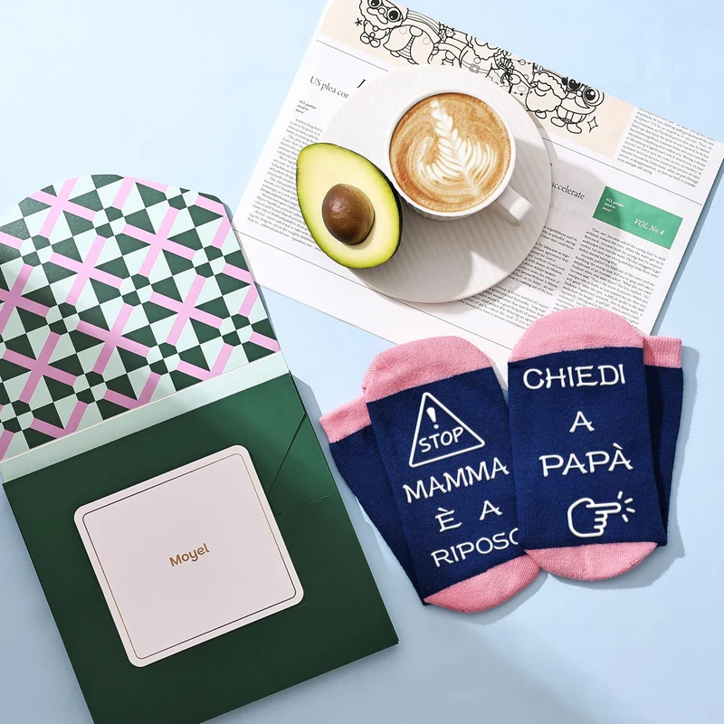Moyel Regalo Mamma Natale Calzini Divertenti Donne 39-42 Regali per Mamma Compleanno Dai Figli e Figlia Idee Regalo Donna Compleanno Amica Regalo per Donna Festa Della Mamma Idee Regali