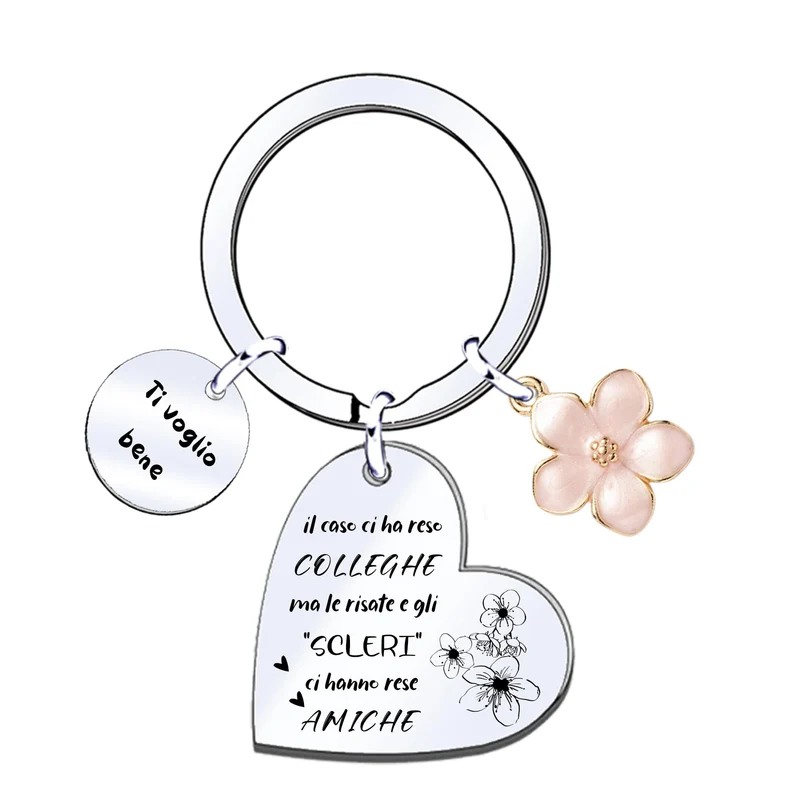 POIUYTRE Regali Natale Collega Regalo Colleghe Colleghe per caso Amiche per scelta Portachiavi per Amici Regalo di Ringraziamento per Colleghi e Amici Regalo Colleghi Compleanno Regalo Donna (6)