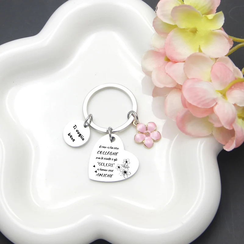 POIUYTRE Regali Natale Collega Regalo Colleghe Colleghe per caso Amiche per scelta Portachiavi per Amici Regalo di Ringraziamento per Colleghi e Amici Regalo Colleghi Compleanno Regalo Donna (6)