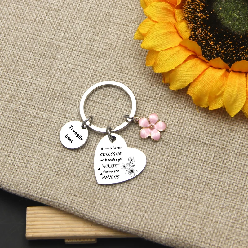 POIUYTRE Regali Natale Collega Regalo Colleghe Colleghe per caso Amiche per scelta Portachiavi per Amici Regalo di Ringraziamento per Colleghi e Amici Regalo Colleghi Compleanno Regalo Donna (6)
