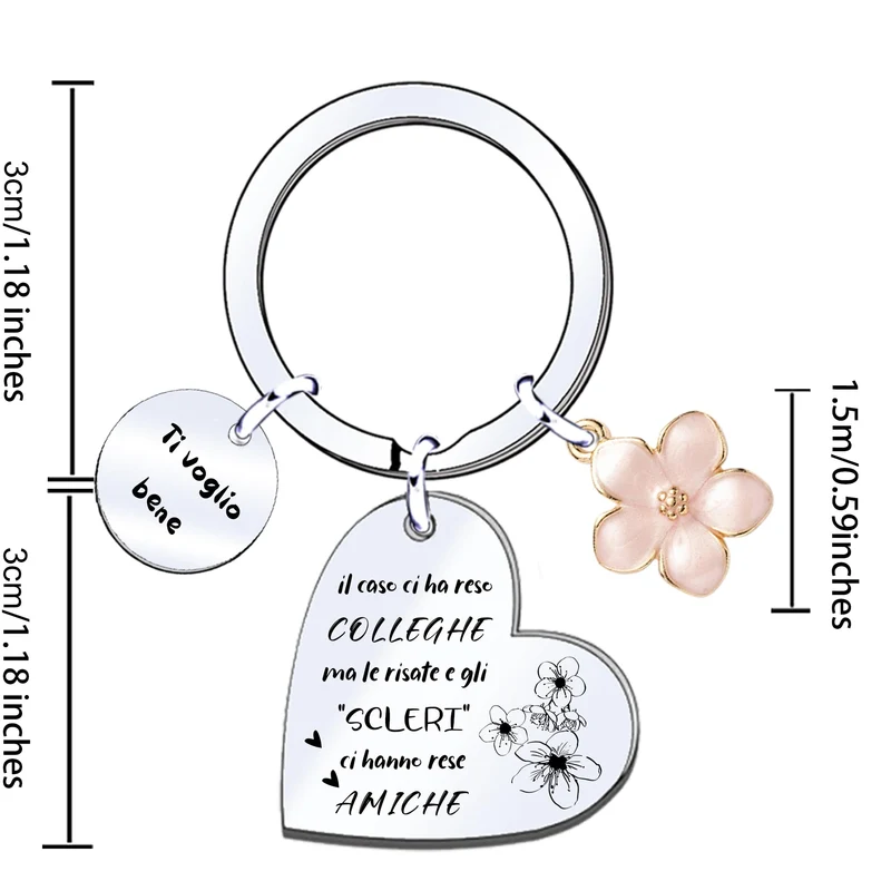 POIUYTRE Regali Natale Collega Regalo Colleghe Colleghe per caso Amiche per scelta Portachiavi per Amici Regalo di Ringraziamento per Colleghi e Amici Regalo Colleghi Compleanno Regalo Donna (6)