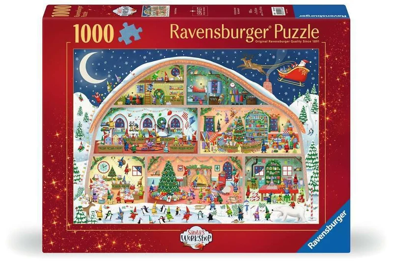 Ravensburger - Puzzle 1000 Pezzi Il Laboratorio di Babbo Natale | Puzzle Per Adulti | Per Tutta La Famiglia | Con Una Misura Di 70x50 Cm | Regalo Adulti | Regali Natale