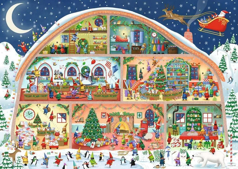 Ravensburger - Puzzle 1000 Pezzi Il Laboratorio di Babbo Natale | Puzzle Per Adulti | Per Tutta La Famiglia | Con Una Misura Di 70x50 Cm | Regalo Adulti | Regali Natale