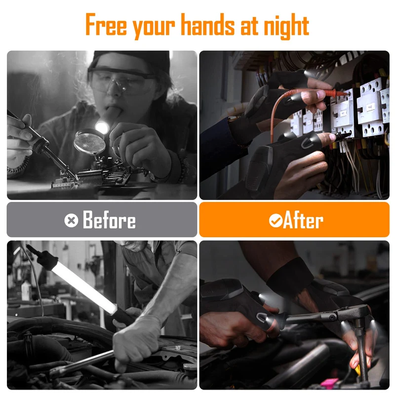 KEZKALS Regalo para Hombre Mujer, Guantes Con Luz LED, Ideas Regalo Hombre Mujer Original, Regalo dia del Padre Madre, Regalo San Valentín Hombre, Regalo Hombre Navidad