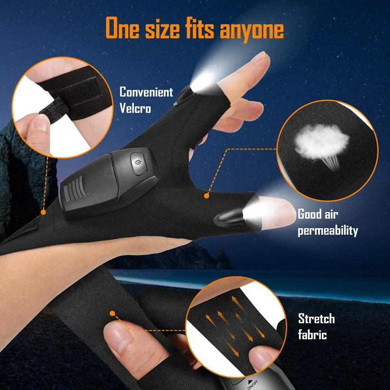 KEZKALS Regalo para Hombre Mujer, Guantes Con Luz LED, Ideas Regalo Hombre Mujer Original, Regalo dia del Padre Madre, Regalo San Valentín Hombre, Regalo Hombre Navidad