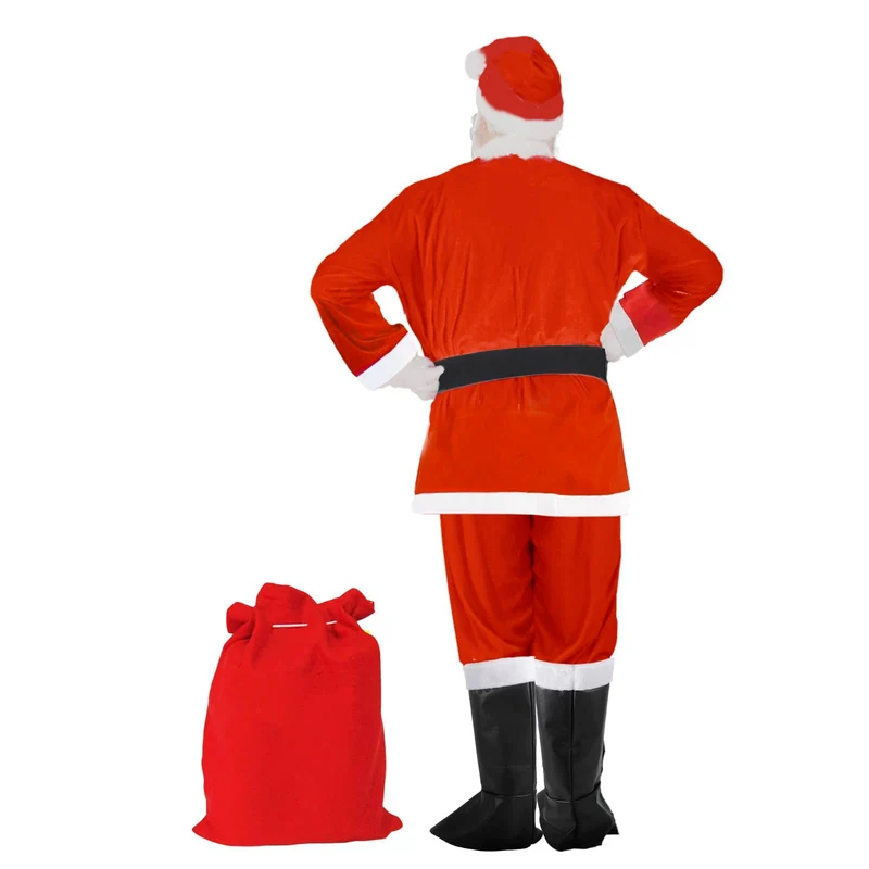 CIRULLI Costume babbo natale,Vestito babbos natales uomo, Pantaloni con fascia elastica, Costume universale da Babbo Natale taglie forti, Set festa di Natale, Cosplay