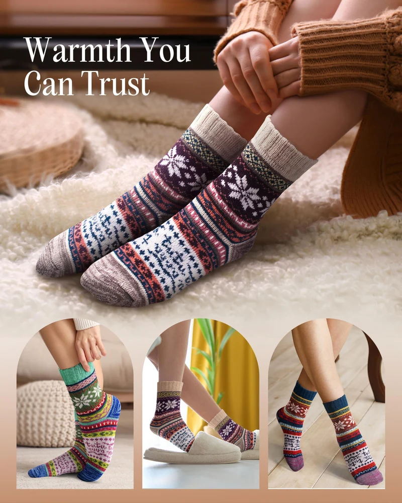 Regalo Natale Calze Termiche Donna: Regali di Natale per Lei Originali Utili Accessori Regalini Natalizi per Mamma Famiglia Colleghe Amiche Anziana, Calze Calde Donna Invernali Termiche Lana Imbottite