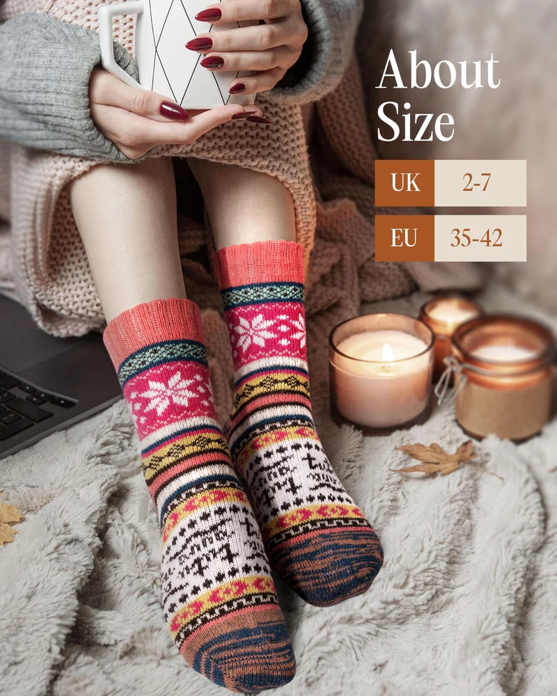 Regalo Natale Calze Termiche Donna: Regali di Natale per Lei Originali Utili Accessori Regalini Natalizi per Mamma Famiglia Colleghe Amiche Anziana, Calze Calde Donna Invernali Termiche Lana Imbottite
